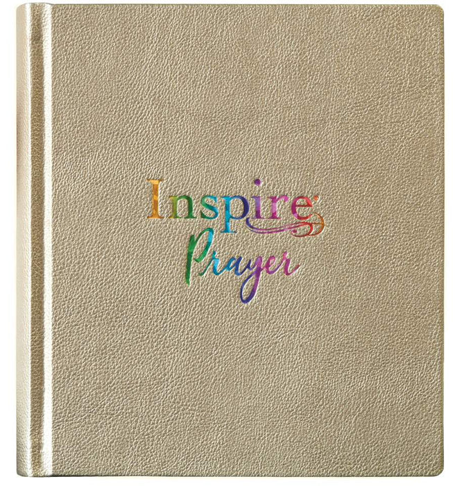 NLT Inspire PRAYER Bible Leatherlike Metallic Champagne