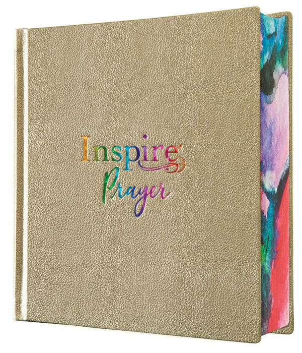 NLT Inspire PRAYER Bible Leatherlike Metallic Champagne