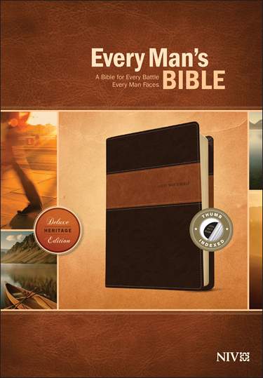 NIV Every Man's Bible Heritage LeatherLike Brown/Tan Indexed - Morning Star Christian Bookstores