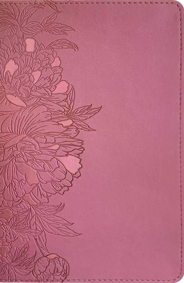 NLT Personal Size Giant Print Bible, Filament Enabled, LeatherLike, Peony Pink, Red Letter