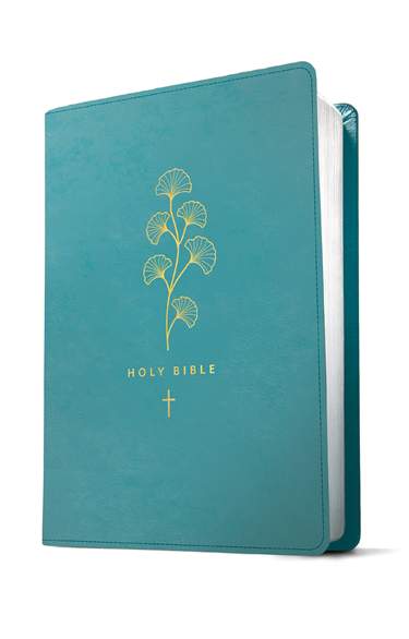NLT Premium Gift Bible, LeatherLike, Teal Cross, Red Letter