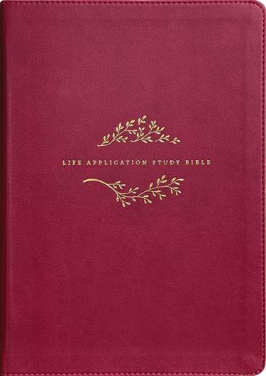 NLT Life Application Study Bible, Third Edition, Large Print, LeatherLike, Indexed, Berry, Red Letter
