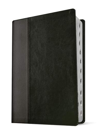 NLT Life Application Study Bible Third Edition, Black/Onyx LeatherLike, Thumb-Indexed