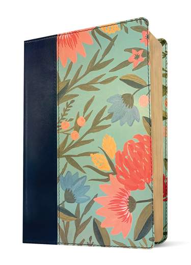 NLT Life Application Study Bible Leatherlike Teal Floral 3rd Edition