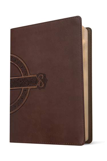 NLT Filament Comp Giant Print Bible Mahogany Celtic Cross