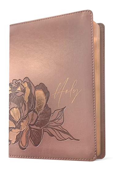 NLT Filament Compact Giant Print Bible Rose Metallic Peony