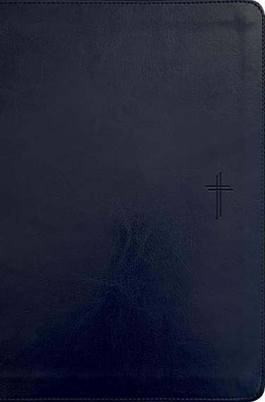 NLT Filament Compact Giant Print Bible Navy Blue Cross