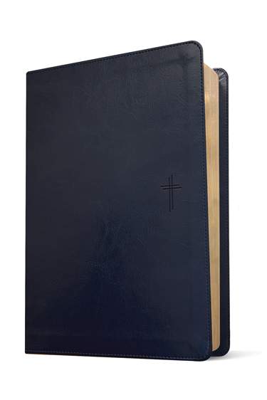 NLT Filament Compact Giant Print Bible Navy Blue Cross