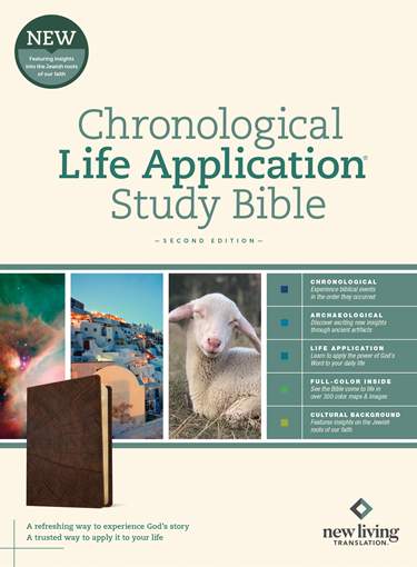 NLT Chronological Life Application Study Bible, Second Edition, LeatherLike, Heritage Oak Brown
