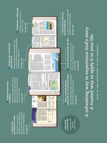 NLT Chronological Life Application Study Bible, Second Edition, LeatherLike, Palm Forest Teal