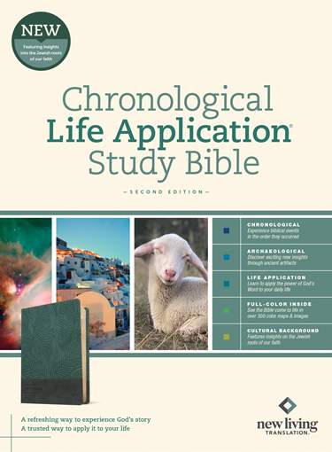 NLT Chronological Life Application Study Bible, Second Edition, LeatherLike, Palm Forest Teal