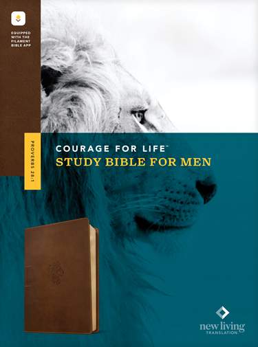 NLT Courage For Life Study Bible for Men, Filament Rustic Brown