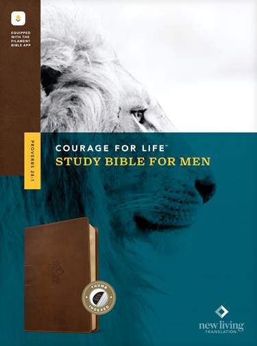 NLT Courage For Life Study Bible for Men, Filament-Rustic Brown Indexed