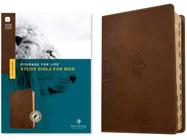 NLT Courage For Life Study Bible for Men, Filament-Rustic Brown Indexed