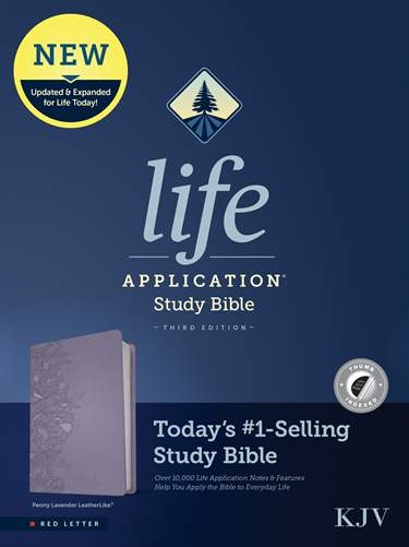 KJV Life Application Study Bible, Third Edition Leatherlike, Peony Lavender, Indexed
