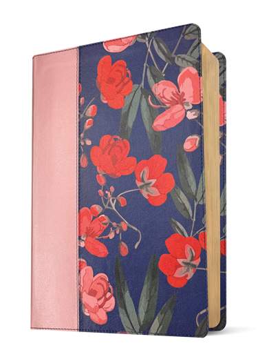NLT Life Application Study Bible, Third Edition, Leatherlike, Pink Evening Bloom