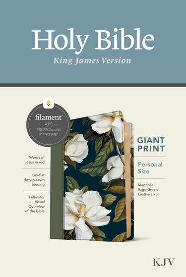 KJV Personal Size Giant Print Bible, FilamentEnabled EditionLeatherLike, Magnolia Sage Green