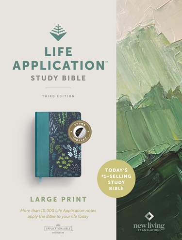 NLT Life Application Study Bible, Third Edition, Large Print, LeatherLike, Meadow Teal, Indexed