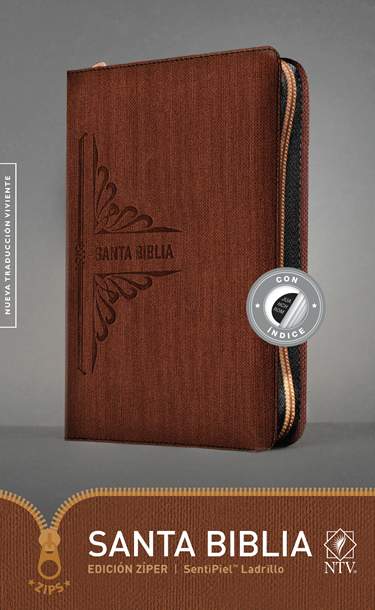 Santa Biblia NTV, Edición Zíper - Brick Red Leatherlike Indexed