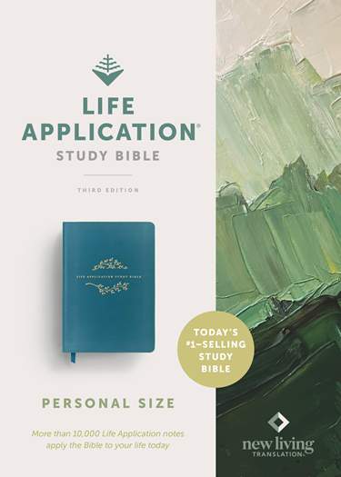 NLT Life Application Study Bible, Third Edition, Personal Size, LeatherLike, Teal Blue, Red Letter