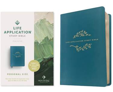 NLT Life Application Study Bible, Third Edition, Personal Size, LeatherLike, Teal Blue, Red Letter