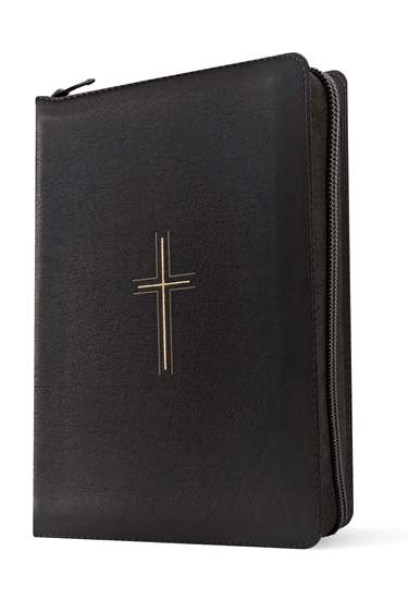 NLT Compact Giant Print Zipper Bible, Filament-Enabled Edition, Black Cross