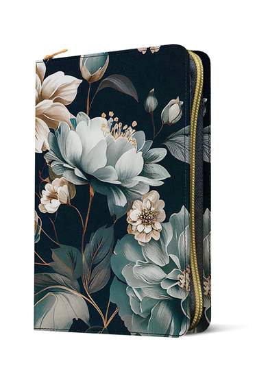 NTV Biblia Ultrathine Blue Floral Zip Cover Indexed