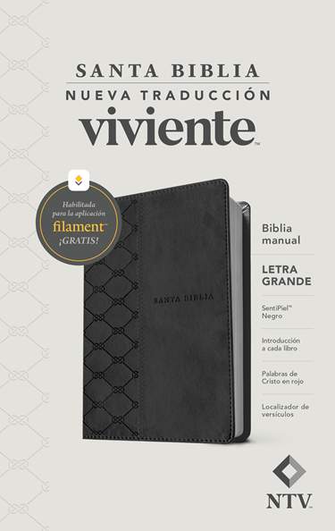 Biblia manual NTV, letra grande con Filament, LeatherLike, Black, Red Letter