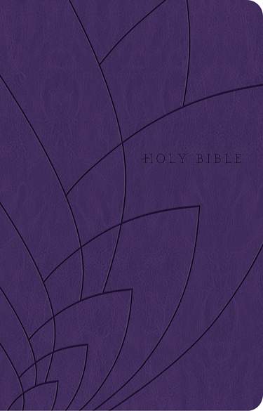Premium Gift Bible NLT, Filament Enabled, LeatherLike, Purple Petals, Red Letter