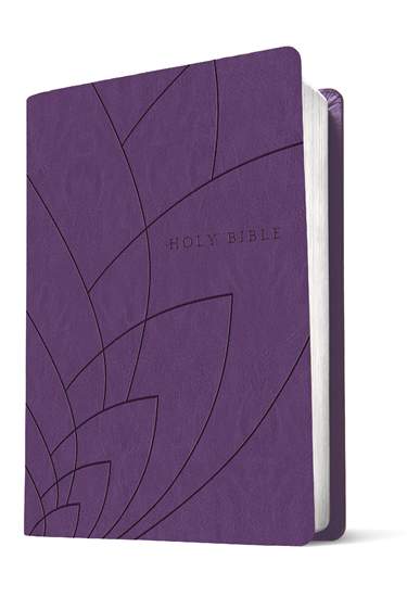 Premium Gift Bible NLT, Filament Enabled, LeatherLike, Purple Petals, Red Letter