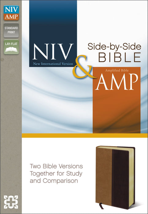 NIV Amplified Parallel Bible (Tan/Burgundy Leathersoft) - Morning Star Christian Bookstores
