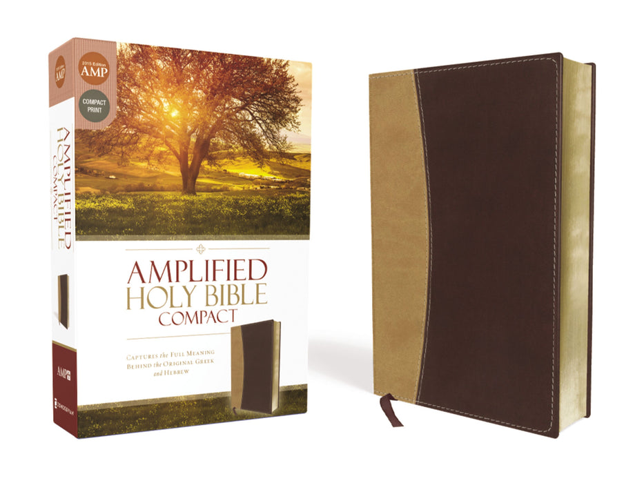Amplified Holy Bible, Compact (Tan/Burgundy Leathersoft)
