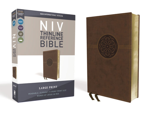 NIV Thinline Reference Bible Large Print (Brown Leathersoft) - Morning Star Christian Bookstores