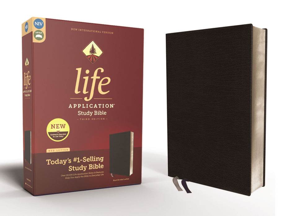 NIV Life Application Study Bible, Third Edition; Red Letter (Black Bonded Leather)
