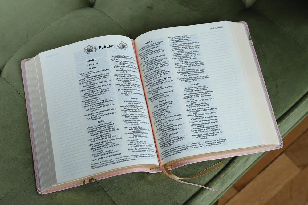 NIV Artisan Collection Bible, Leathersoft Blush Floral, Red Letter Edition