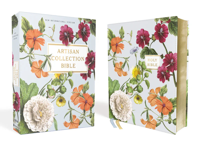 NIV Artisan Collection Bible Lthrsft Blue Floral Red Letter Edition