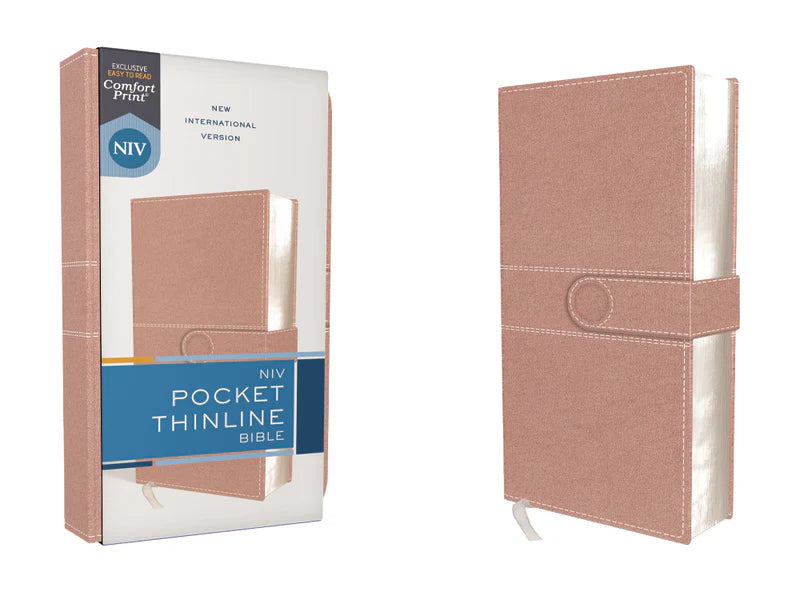 NIV Pocket Thinline Bible Leathersoft Pink w/Snap Closure