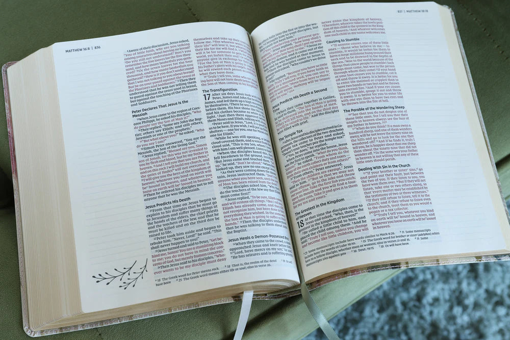 NIV, Artisan Collection Bible, Red Letter Edition, Comfort Print, Multi-Color/Cream Leathersoft
