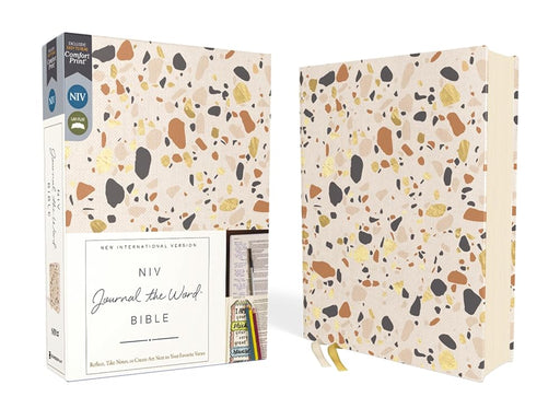 NIV, Journal the Word Bible (Perfect for Note-Taking), Cloth over Board, Cream, Red Letter, Comfort Print: Reflect, Take Notes, or Create Art Next to Your Favorite Verses cover image