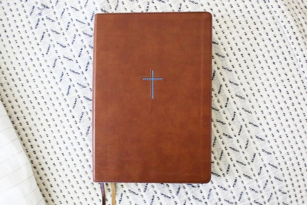 NIV, Quest Study Bible, Large Print, Brown Leathersoft, Indexed