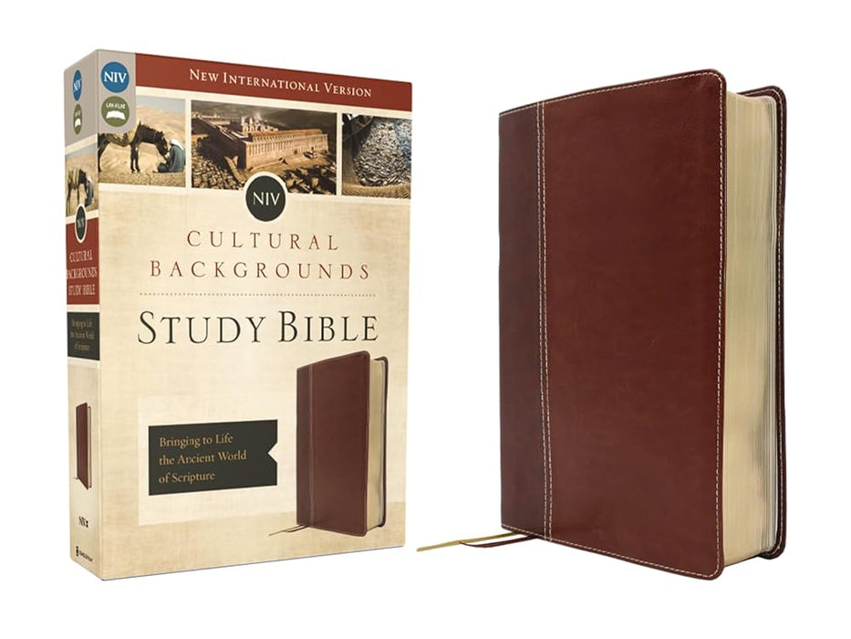 NIV, Cultural Backgrounds Study Bible (Context Changes Everything), Leathersoft, Brown, Red Letter: Bringing to Life the Ancient World of Scripture cover image