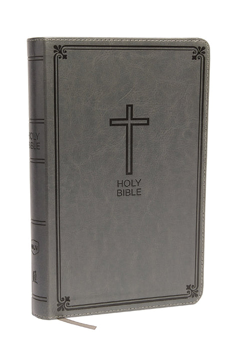 NKJV, Deluxe Gift Bible, Red Letter Edition, Comfort Print, Grey Leathersoft