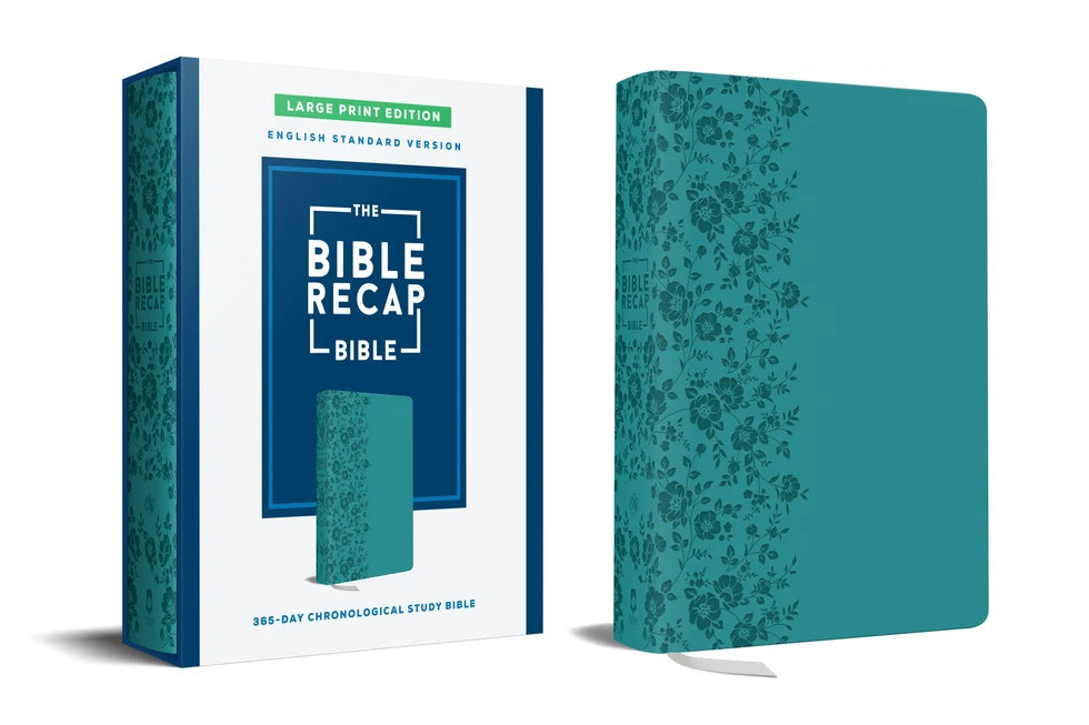 ESV The Bible Recap 365-Day Chronological Study Bible, Large Print, Imitation Leather, Teal
