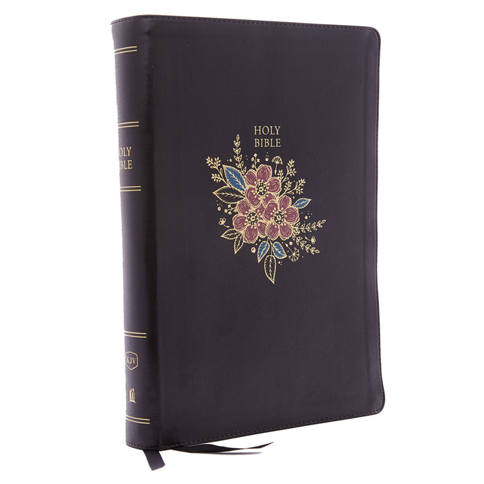 KJV Deluxe Reference Bible Super Giant Print, Indexed (Black Floral Leathersoft) - Morning Star Christian Bookstores