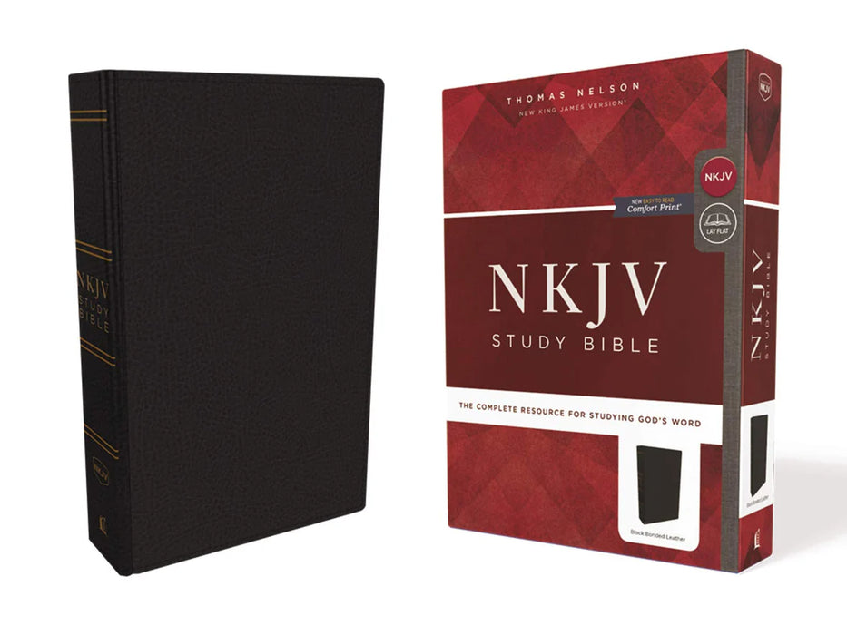 NKJV Study Bible Premium Black Bonded Leather Indexed