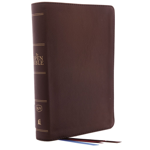 KJV Open Bible (Brown Genuine Leather) - Morning Star Christian Bookstores