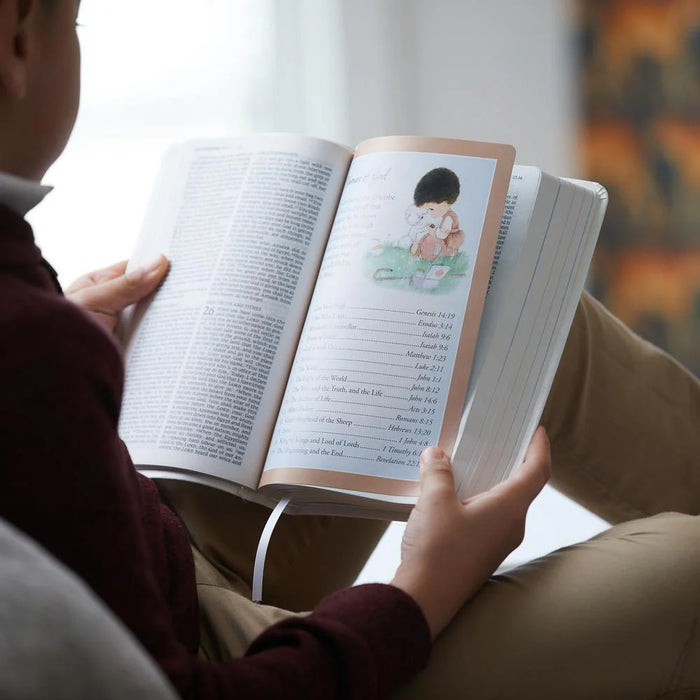 NRSVCE Precious Moments Bible Pink Leathersoft Catholic Edition