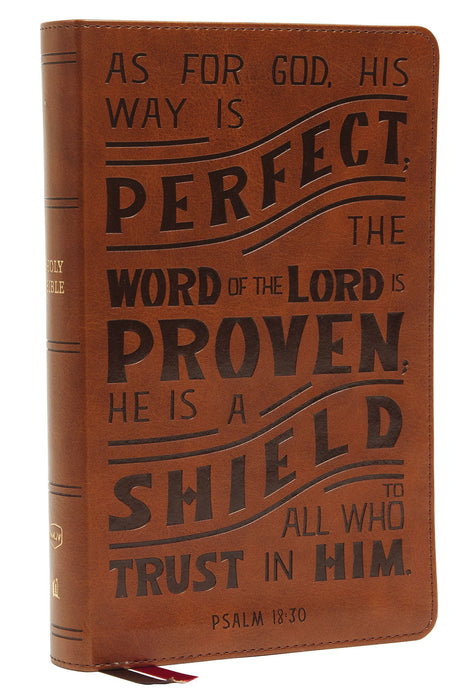 NKJV Verse Art Personal Size Reference Bible (Brown Leathersoft)