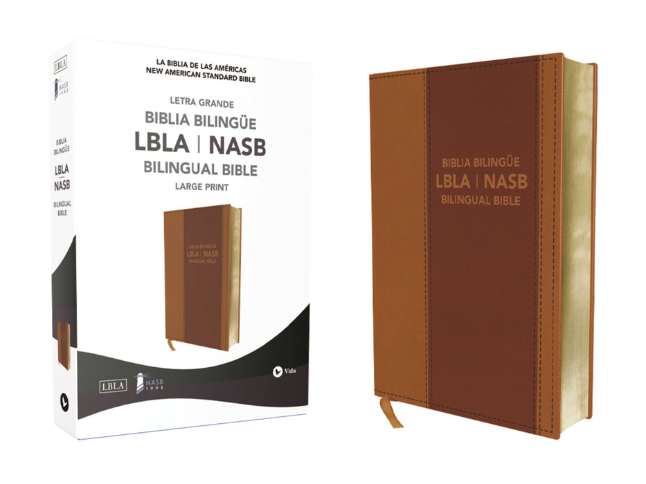 Biblia Bilingue LBLA/NASB, Piel Imit. Marrón (Bilingual Bible, Brown Leatherlike)