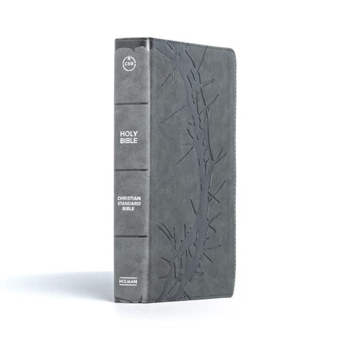 CSB Large Print Personal Size Reference Bible, Charcoal LeatherTouch